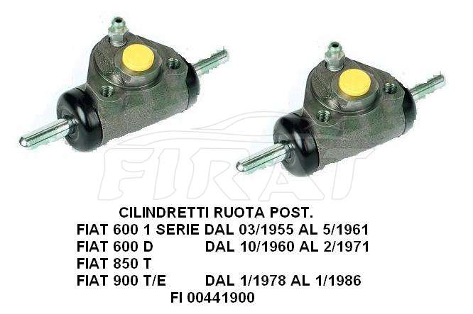 CILINDRETTI FRENO FIAT 600 1S - 850 T - 900T POST. (4419)